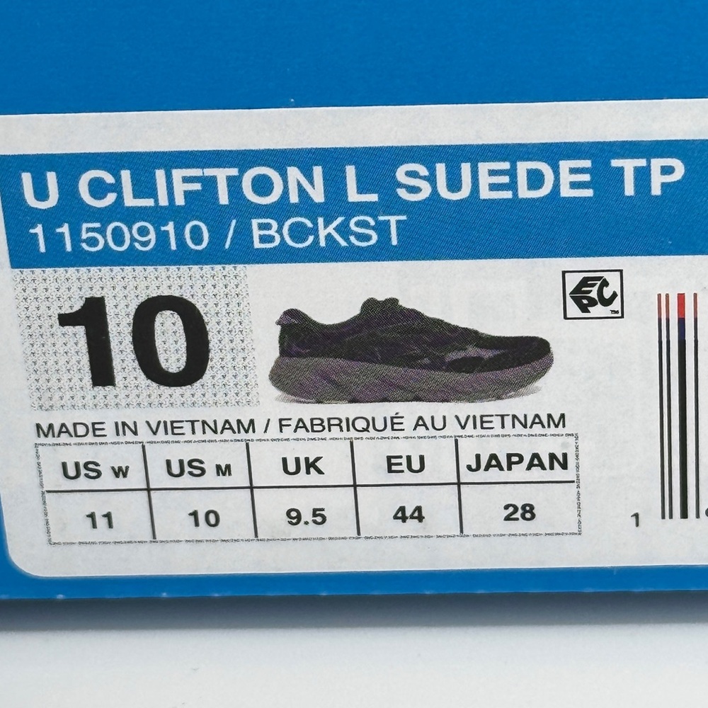 NWT Hoka Clifton Elite Terrain System L Suede Leather Black Grey Unisex Sneakers - Picture 7 of 16